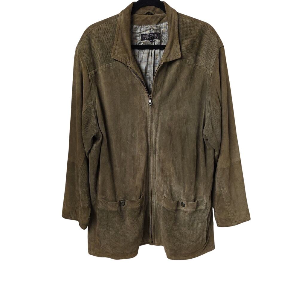 Robert Comstock Endurance Suede Leather Ranchers Jacket Mens Size 42